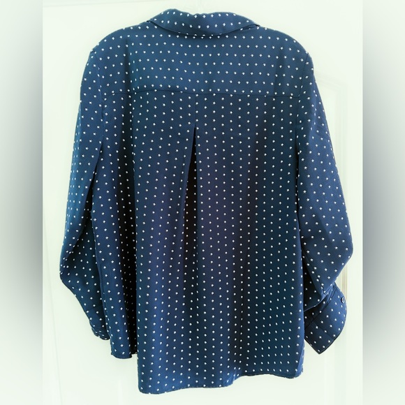 Chico’s Blouse, Blue with white star pattern - Picture 2 of 6